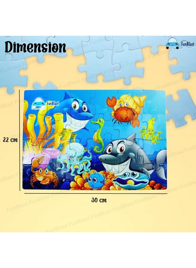 FunBlast Aquatic Animal Jigsaw Puzzle for Kids Jigsaw Puzzle for Kids of Age 3-5 Years - 24 Pcs (Multicolor, Size 30X22 cm) - Image 2