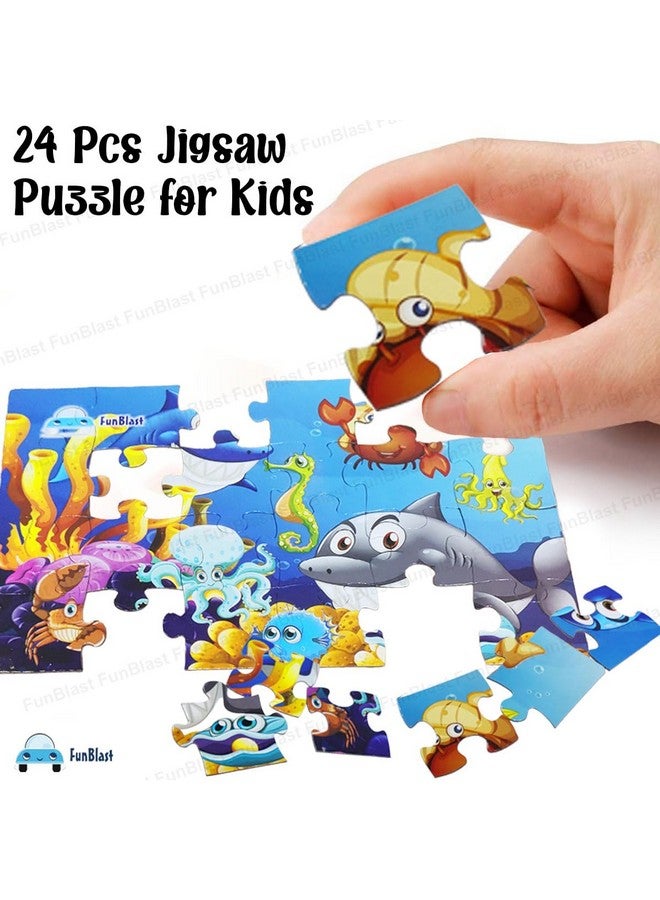 FunBlast Aquatic Animal Jigsaw Puzzle for Kids Jigsaw Puzzle for Kids of Age 3-5 Years - 24 Pcs (Multicolor, Size 30X22 cm) - Image 3