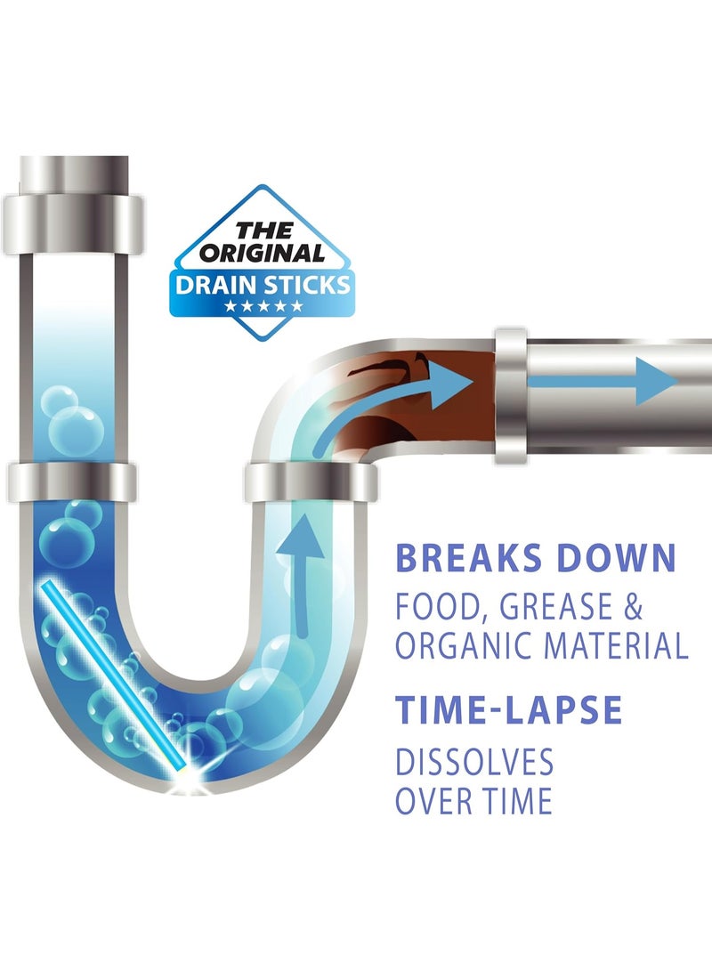 ساني ستيكس منظف ​​ومزيل للروائح من المصارف، 24 قطعة، منظف أنابيب إنزيمي غير معطر يزيل الروائح ويمنع انسداد المصارف، آمن للاستخدام في الأحواض ومصارف أحواض الاستحمام وخزانات الصرف الصحي - Image 4