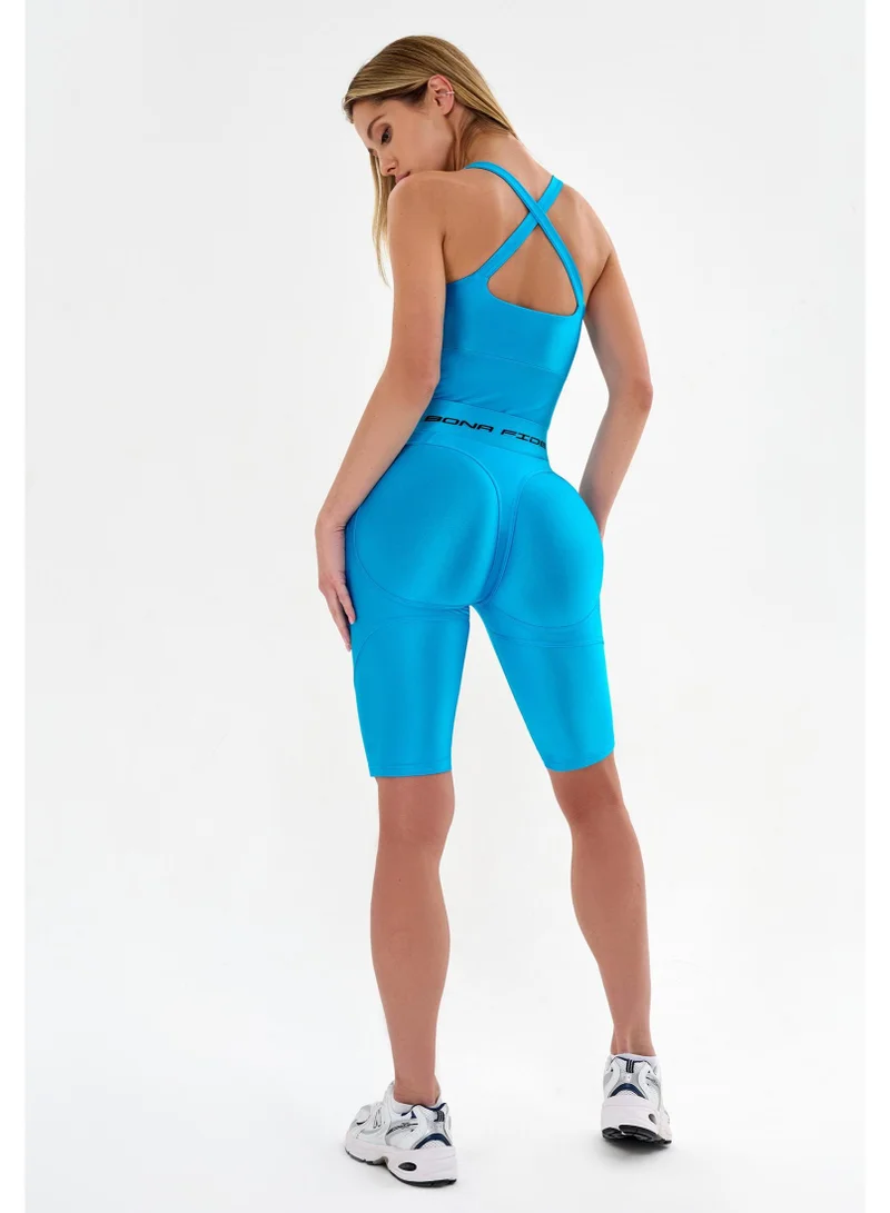 Bona Fide Juicy Sky Blue Juicy Sky High Waist Gym Shorts for Women for Women | Best Price UAE