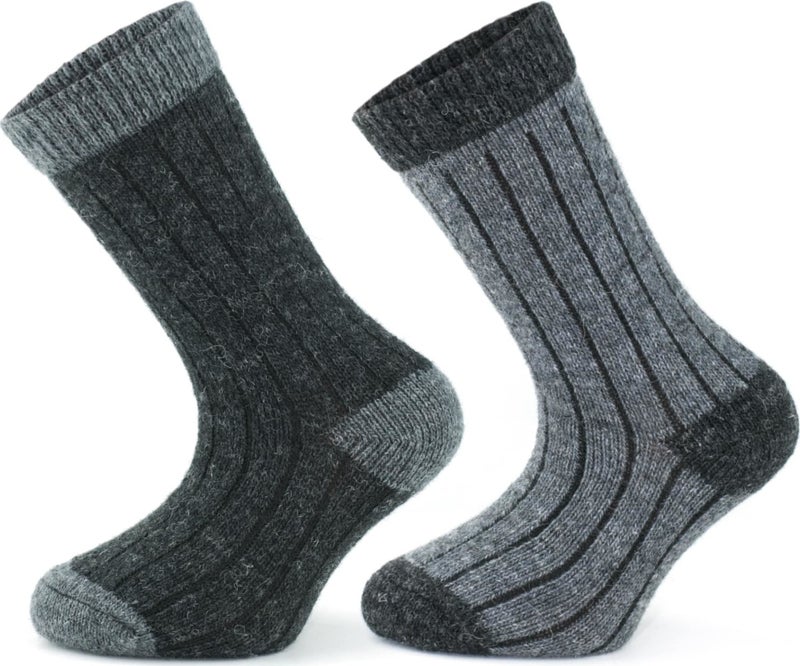 Gowith Natural Alpaca Wool Anthracite Gray Soft Wool Winter Girls Socks 2 Pairs  - Image 2