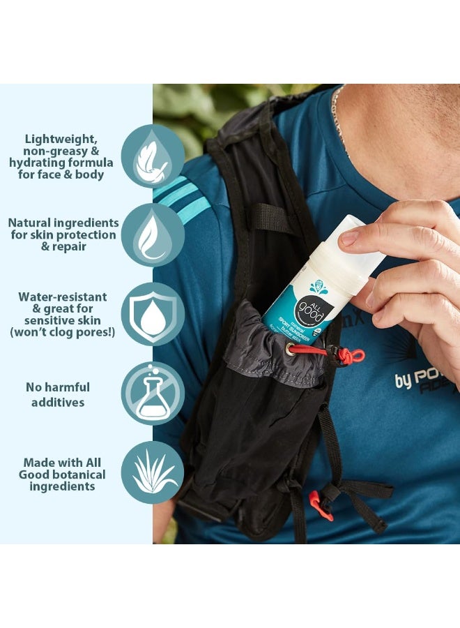 All Good Makes Everything Better واقي الشمس الجيد - معدني رياضي للوجه والأنف والأذنين - عصا زبدة SPF 50 - صديق للشعاب المرجانية، مقاوم للماء، أكسيد الزنك، زيت جوز الهند، شمع العسل، فيتامين E (2.75 أونصة)  - Image 2