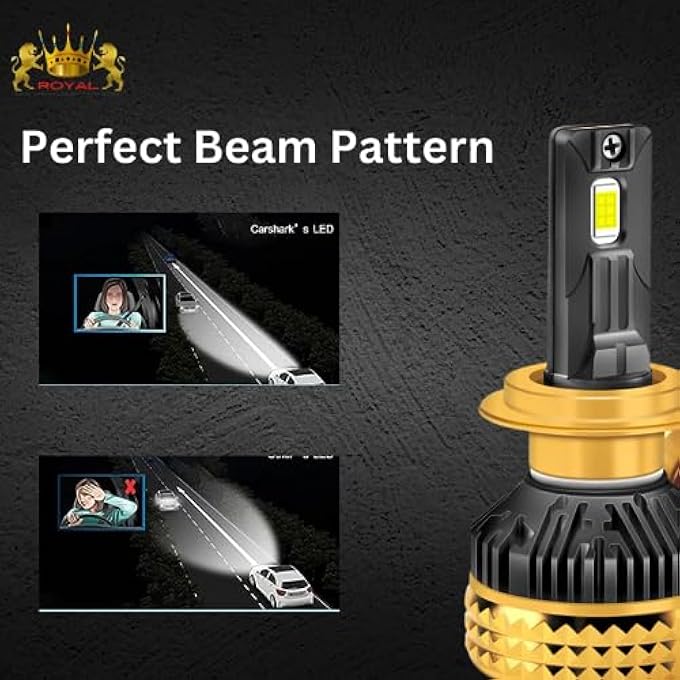 وينكا مصابيح أمامية للسيارات من رويال Y6، لون مميز، 50 واط، مصابيح أمامية للسيارات، شعاع منخفض، لون أبيض بارد، لمبة ليد 9005 - Image 4