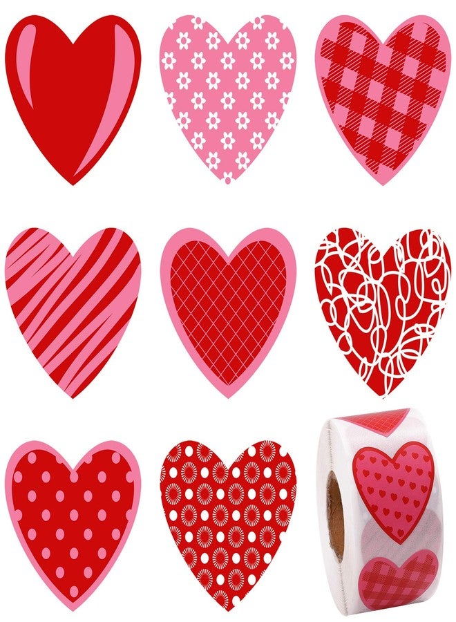 Elcoho 600 Pieces Multicolor Self-Adhesive Heart-Shaped Stickers Valentine's Day Heart Stickers for Valentine's Day or Wedding Decorations - Image 1