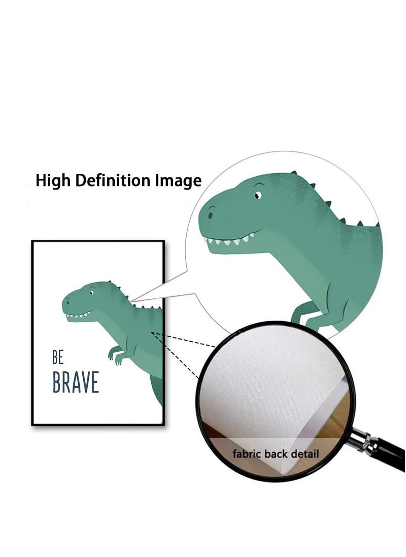 KASTWAVE 6 Pack Jungle Nursery Wall Decor Art Pictures, Safari Dinosaur Wall Prints Cartoon Animal Wall Murals Poster for Baby Kids Bedroom Living Room Bathroom-30x21cm Wall Decor Unframed  - Image 4
