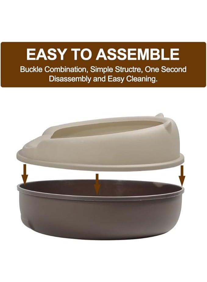 أن ان سي بيتس صندوق قمامة قطط شبه مغلق مضاد للتناثر، حوض قمامة قطط سهل التنظيف بتصميم دواسة، مرحاض قطط قابل للفصل لسهولة التنظيف (40 سم) - Image 4