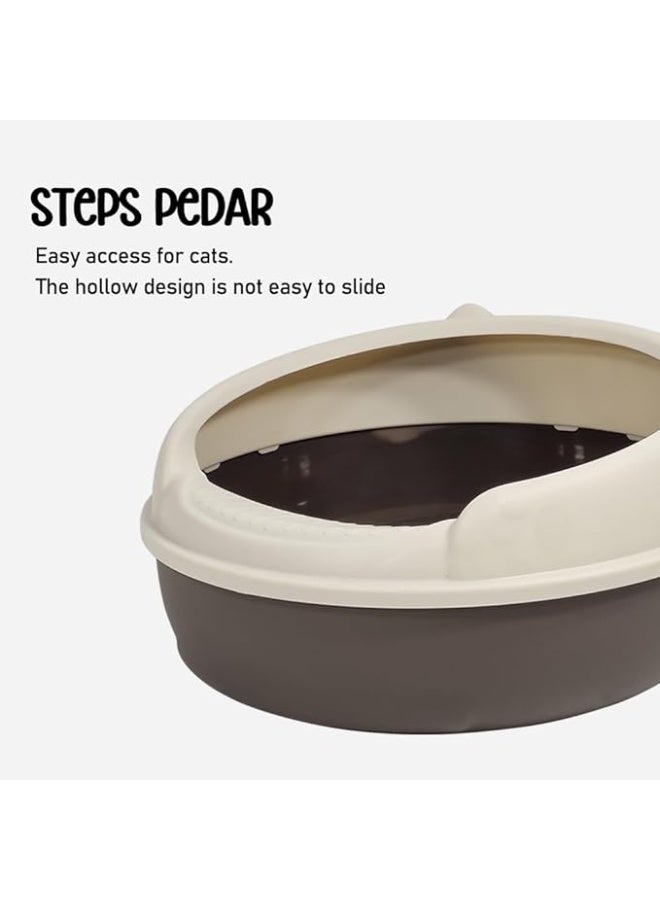 أن ان سي بيتس صندوق قمامة قطط شبه مغلق مضاد للتناثر، حوض قمامة قطط سهل التنظيف بتصميم دواسة، مرحاض قطط قابل للفصل لسهولة التنظيف (40 سم) - Image 5