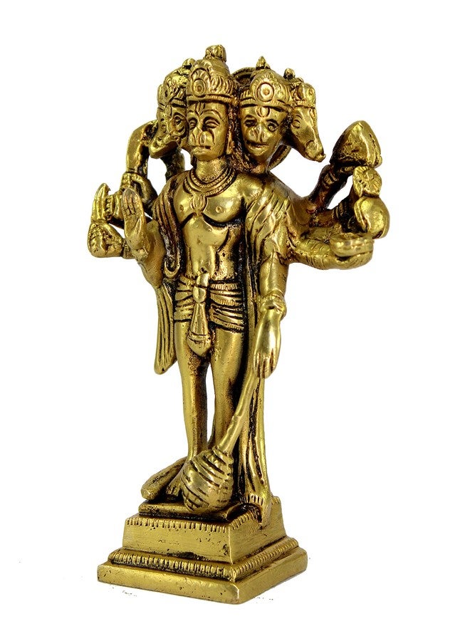 ESPLANADE Brass Panchmukhi Hanuman Anjaneya Pavan Putra Bajrangbali Idol Murti Moorti Statue (6.5 Inch) - Image 5