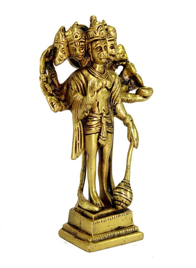 ESPLANADE Brass Panchmukhi Hanuman Anjaneya Pavan Putra Bajrangbali Idol Murti Moorti Statue (6.5 Inch) - Image 4