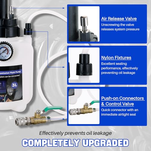 DASBET 3L Manual Transmission Oil Transfer Pump Kit | Transmission Fluid Pump Kit, Fluid Transfer Pump, Manual Oil Pump Oil Filling Filler System Tool for Automatic Transmission with 8pcs Adapters - Image 4