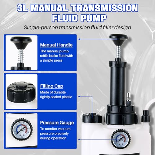 DASBET 3L Manual Transmission Oil Transfer Pump Kit | Transmission Fluid Pump Kit, Fluid Transfer Pump, Manual Oil Pump Oil Filling Filler System Tool for Automatic Transmission with 8pcs Adapters - Image 3