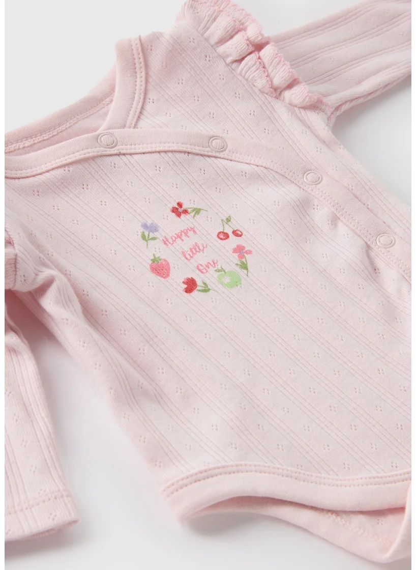 Matalan 2 Piece Baby Pink Fruit Pointelle Set