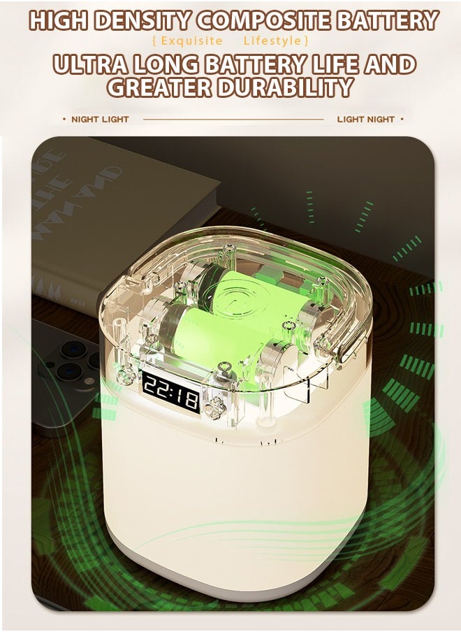 Generic - LED Bedside Lamp Rechargeable,Night light illumination with clock, touch, remote control, three in one portable desk lamp with three color temperatures. Night light can be used for reading and eye protection for infants, students, and children - Image 1