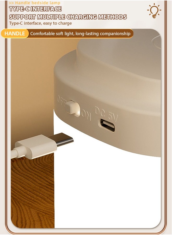 Generic - LED Bedside Lamp Rechargeable,Night light illumination with clock, touch, remote control, three in one portable desk lamp with three color temperatures. Night light can be used for reading and eye protection for infants, students, and children - Image 1