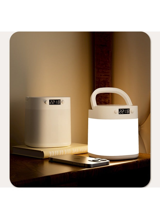 Generic - LED Bedside Lamp Rechargeable,Night light illumination with clock, touch, remote control, three in one portable desk lamp with three color temperatures. Night light can be used for reading and eye protection for infants, students, and children - Image 1