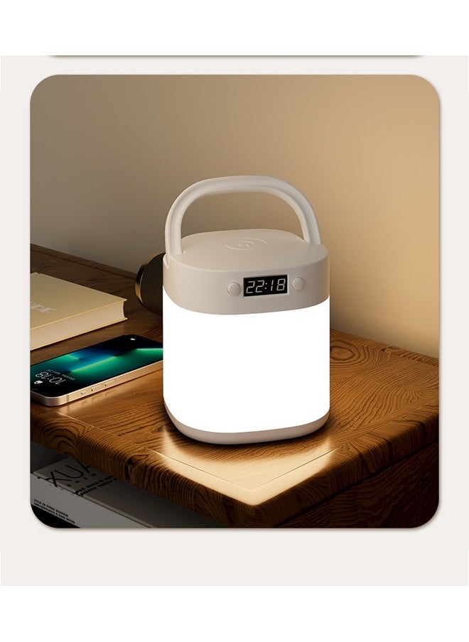 Generic - LED Bedside Lamp Rechargeable,Night light illumination with clock, touch, remote control, three in one portable desk lamp with three color temperatures. Night light can be used for reading and eye protection for infants, students, and children - Image 1