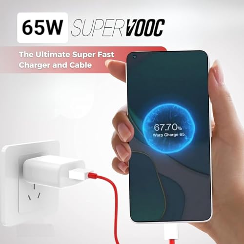 StuffHoods 65W Supervooc Fast Charger with C-Type 1M Cable|65w USB C Charge Compatible with OnePlus/Realme/Oppo/Redmi/Xiaomi/Poco/iQOO/Samsung/Motorola|Supports Dart/Dash/Warp/Vooc|65 watt - Image 2