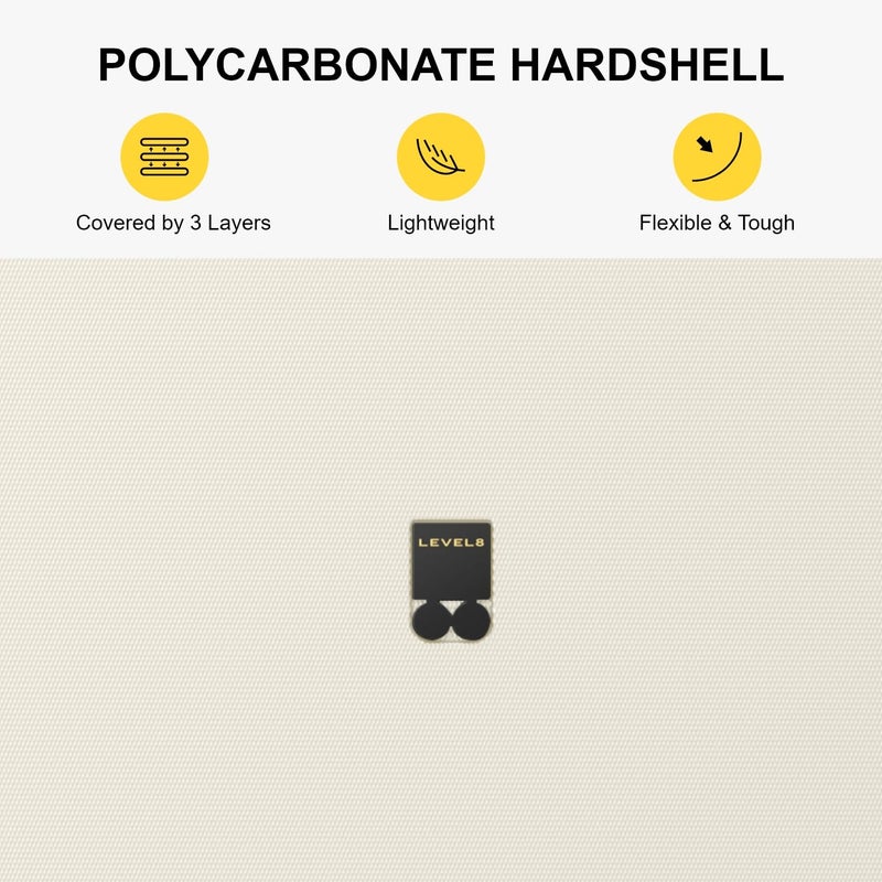 LEVEL8 Carry on Suitcase for Women Men, Carry-on Luggage Airline Approved, Travel Bag with Spinner Wheels, Lightweight Luminous Textured Hard Shell, Tsa Lock, 20 Inch, Cream White - Image 4