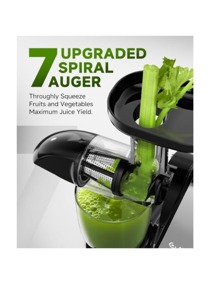 amzchef Cold Press Slow Juicer, Electric Masticating Machine for Fruits and Vegetables, with 2 Cups and Brush - Image 3