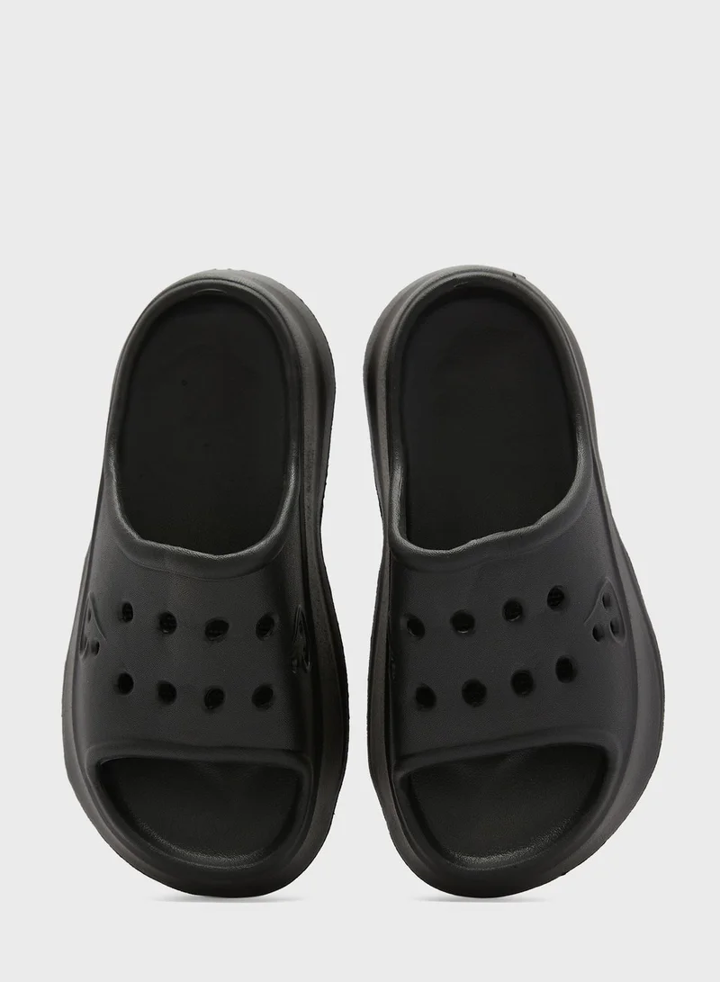 جينجر Chunky Slides With Front Strap Cut Out