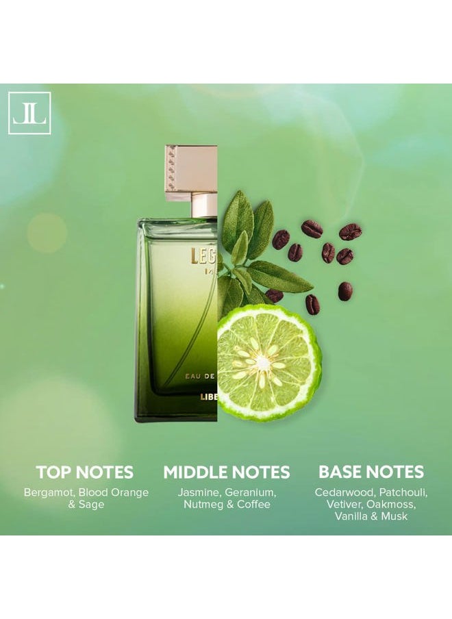 Liberty - Luxury Perfume Gift Set - Legend for Men, Eden for Women (100ml/3.4Oz each), Eau De Parfum (EDP) Spray for Thanksgiving, Designed in France, Long Lasting Smell - Image 1