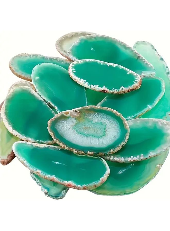 1 2 3 5 7 10pcs Non Porous Green Natural Agate Slices Polished Inspirational Landscape Stone Decoration Gift Landscape DIY Jewelry Making - Image 4