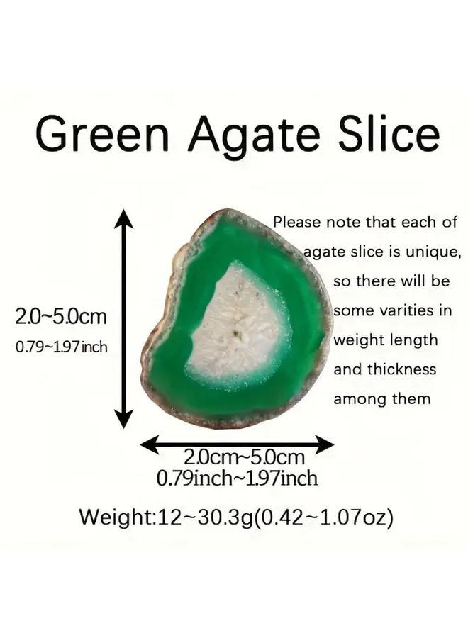 1 2 3 5 7 10pcs Non Porous Green Natural Agate Slices Polished Inspirational Landscape Stone Decoration Gift Landscape DIY Jewelry Making - Image 3