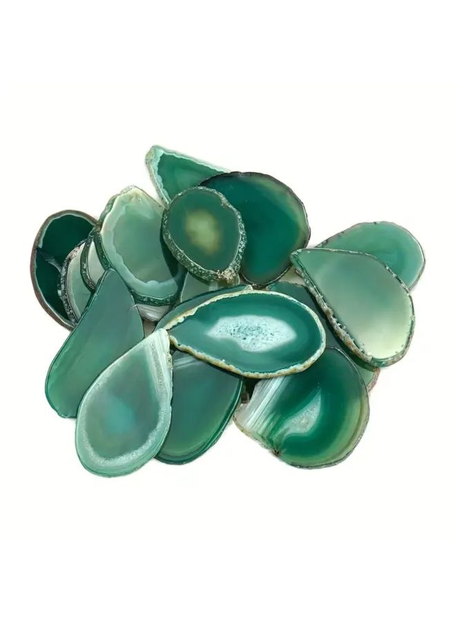1 2 3 5 7 10pcs Non Porous Green Natural Agate Slices Polished Inspirational Landscape Stone Decoration Gift Landscape DIY Jewelry Making - Image 1