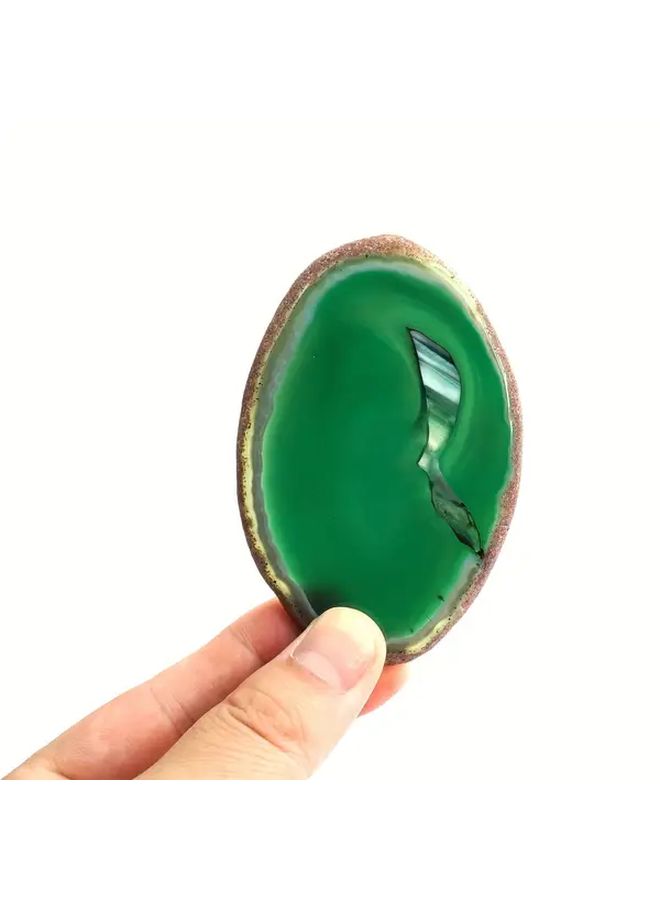 1 2 3 5 7 10pcs Non Porous Green Natural Agate Slices Polished Inspirational Landscape Stone Decoration Gift Landscape DIY Jewelry Making - Image 5