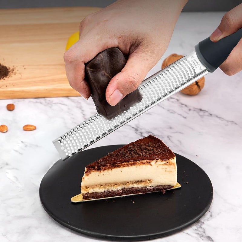 Restynic Lemon Zester Grater with Handle, Multi-use Kitchen Tool for Zesting Fruits, Grating Vegetables, Cheese, and Spices, with Protective Cover & Cleaning Brush - Image 4