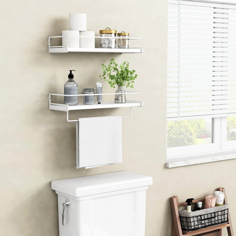 Forbena Bathroom Shelves for Wall Set of 2, White Nursery Floating Book Shelves for Kids Room, Small Wall Mount Bookshelf and Toy Storage Organizer for Baby Toddlers Teens Boys Girls Bedroom - Image 4