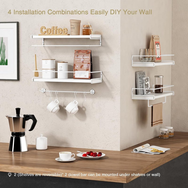 Forbena Bathroom Shelves for Wall Set of 2, White Nursery Floating Book Shelves for Kids Room, Small Wall Mount Bookshelf and Toy Storage Organizer for Baby Toddlers Teens Boys Girls Bedroom - Image 5