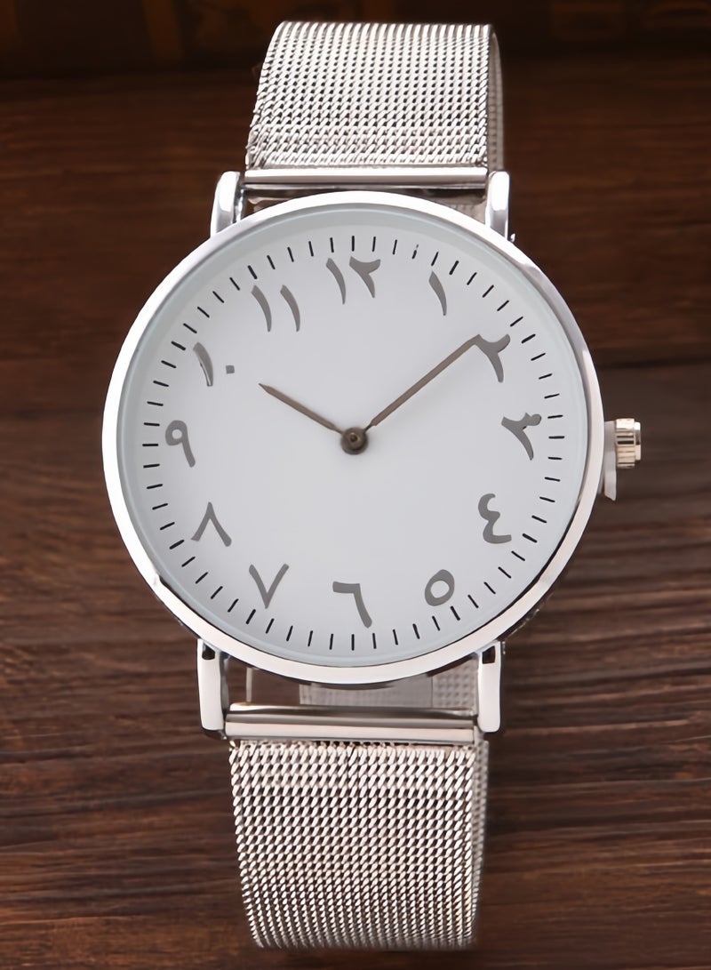 Unisex Casual Watch - Arabic Numerals Quartz Watch for Men & Women, Minimalist Design, Water Resistant, Lightweight Comfortable Daily Wear - Image 4