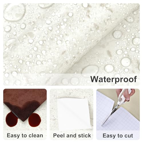 Wallderful Matte Beige Terrazzo Contact Paper for Countertops 15.75"x236" Waterproof Granite Wallpaper Vintage Marble Stick on Wallpaper for Kitchen Counter Top Backsplash Bathroom Table Accent Walls - Image 5