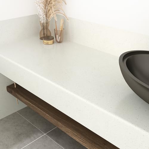 Wallderful Matte Beige Terrazzo Contact Paper for Countertops 15.75"x236" Waterproof Granite Wallpaper Vintage Marble Stick on Wallpaper for Kitchen Counter Top Backsplash Bathroom Table Accent Walls - Image 4