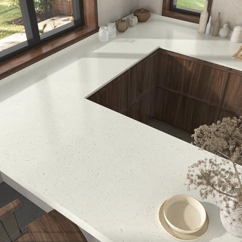 Wallderful Matte Beige Terrazzo Contact Paper for Countertops 15.75"x236" Waterproof Granite Wallpaper Vintage Marble Stick on Wallpaper for Kitchen Counter Top Backsplash Bathroom Table Accent Walls - Image 2