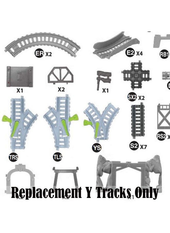 null - Replacement Parts For Thomas The Train Gbn45 ~ Thomas & Friends Trackmaster Percy 6 In 1 Set ~ Replacement Y Tracks ~ 2 Trs Tracks, 2 Tls Tracks And 2 Ys Tracks ~ Blue And Green - Image 1