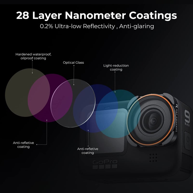 K&F Concept Circular Polarizer CPL Camera Lens Filter Compatible with GoPro Hero 13, Hero12, Hero11, Hero10, Hero9 Black,Multi-Coated HD Glass,Action Camera Polarizing Filter - Image 4