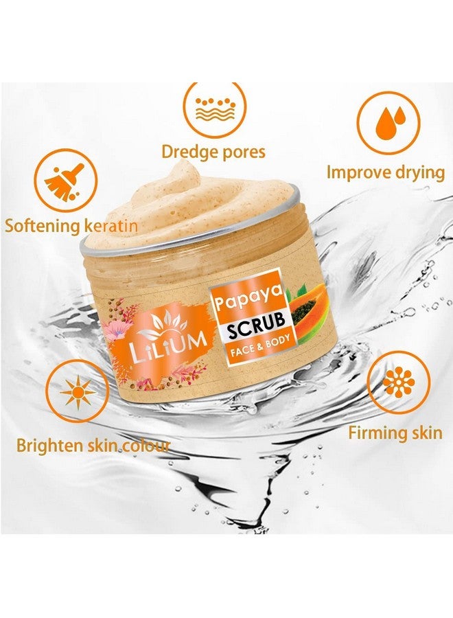 Lilium Papaya Face & Body Scrub & Double Side Face Roller (250g) - Image 2