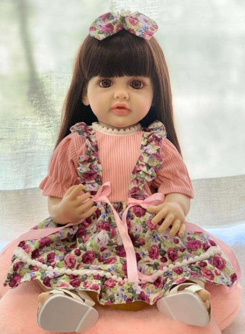 Nano Classic 22-inch Cm Reborn Baby Doll Soft Full body Silicone Newborn real like Baby Doll Girl Toy- CH1 (Pink outfit 005) - Image 1