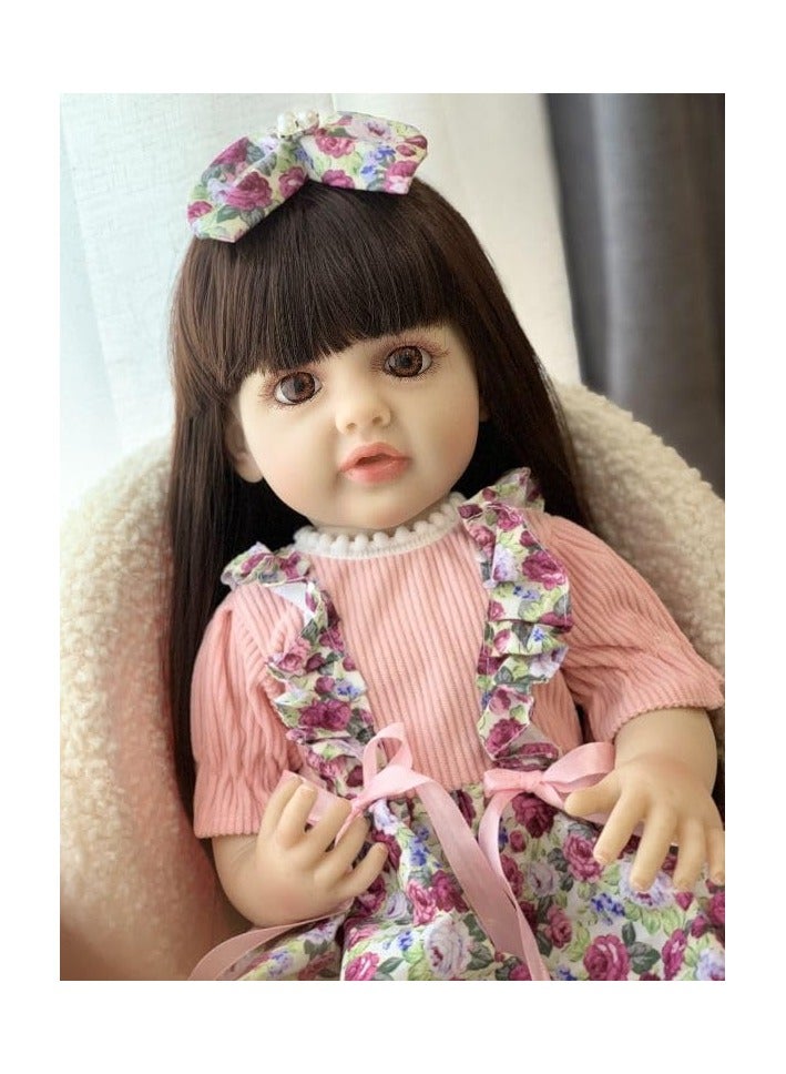 Nano Classic 22-inch Cm Reborn Baby Doll Soft Full body Silicone Newborn real like Baby Doll Girl Toy- CH1 (Pink outfit 005) - Image 2