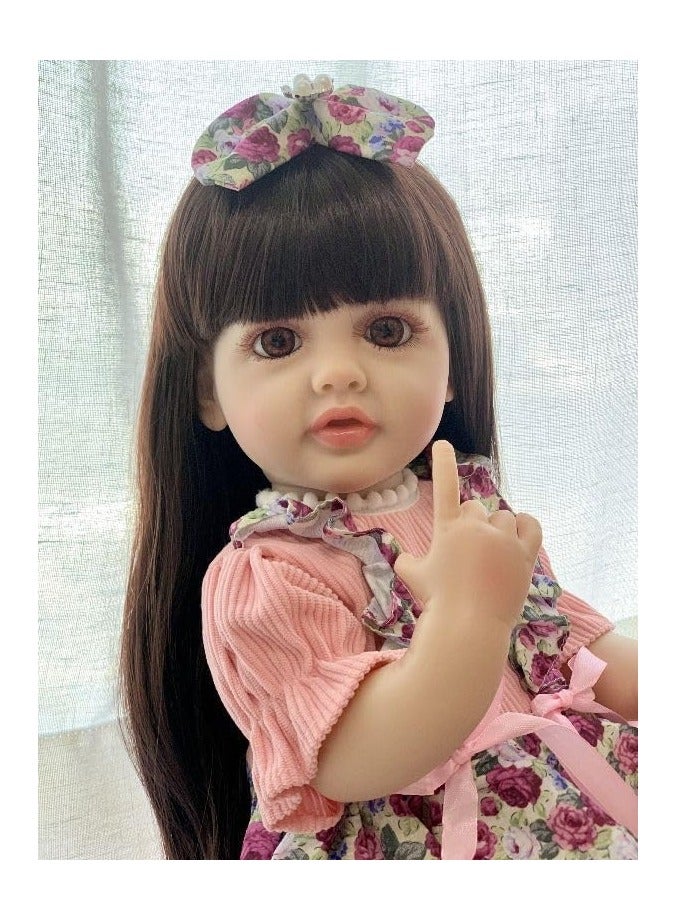 Nano Classic 22-inch Cm Reborn Baby Doll Soft Full body Silicone Newborn real like Baby Doll Girl Toy- CH1 (Pink outfit 005) - Image 4