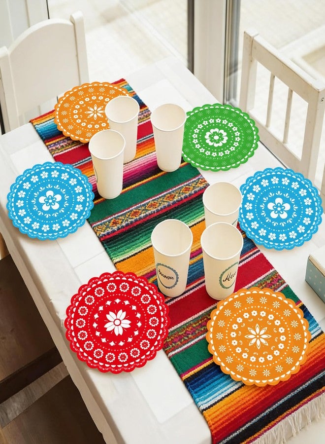 KFJBPB 48 PCS Mexican Fiesta Paper Plates 7 Inch, Disposable Cinco De Mayo Party Plates Mexico Papel Picado Dinner Cake Dessert Plate for Carnival Pinata Taco Dance Birthday Decorations (Fiesta) - Image 4
