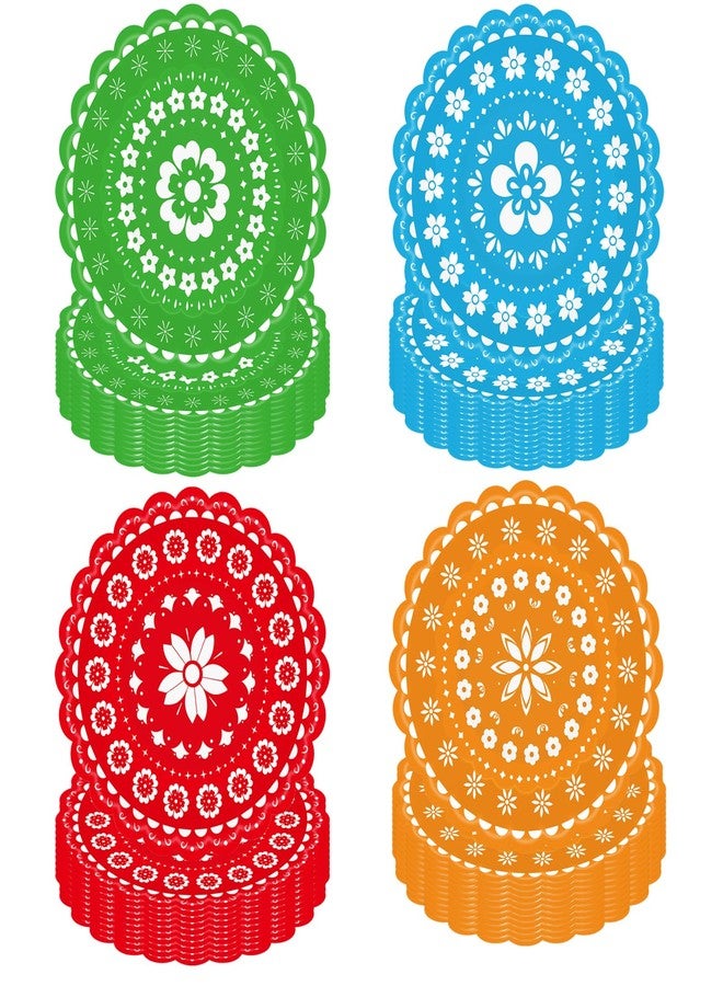 KFJBPB 48 PCS Mexican Fiesta Paper Plates 7 Inch, Disposable Cinco De Mayo Party Plates Mexico Papel Picado Dinner Cake Dessert Plate for Carnival Pinata Taco Dance Birthday Decorations (Fiesta) - Image 1