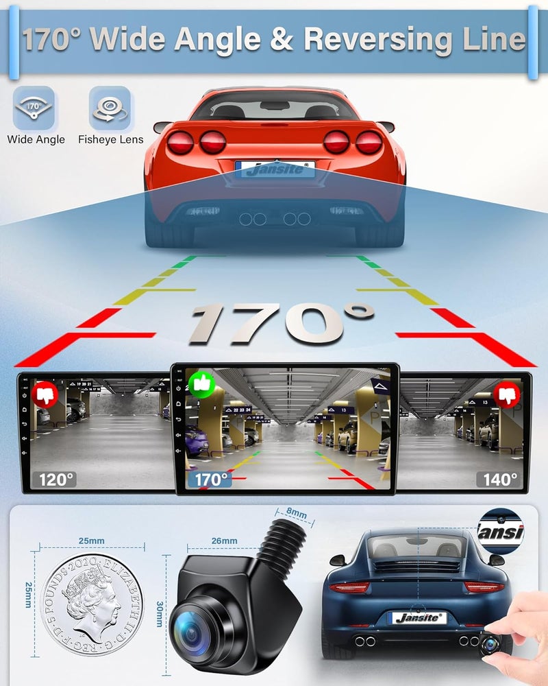 Jansite Backup Camera with Switchable Button - AHD 1080P/720P, 170° Wide Angle, IP69 Waterproof for Cars, Trucks, SUVs, and Vans - Image 4
