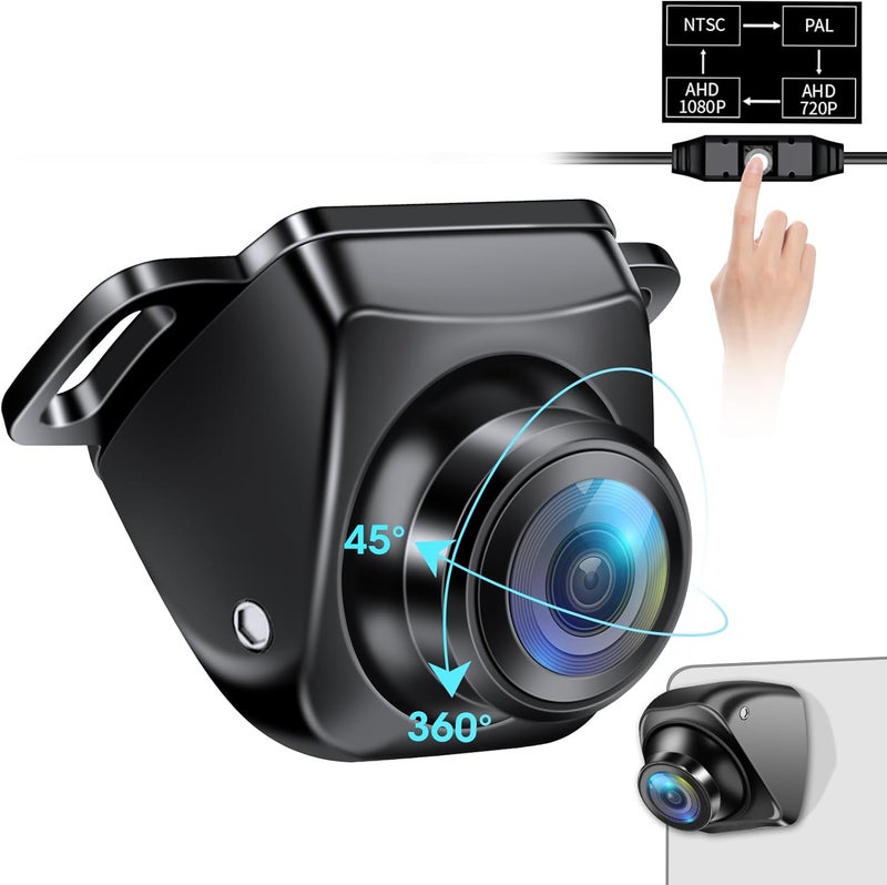 Jansite Backup Camera with Switchable Button - AHD 1080P/720P, 170° Wide Angle, IP69 Waterproof for Cars, Trucks, SUVs, and Vans - Image 1