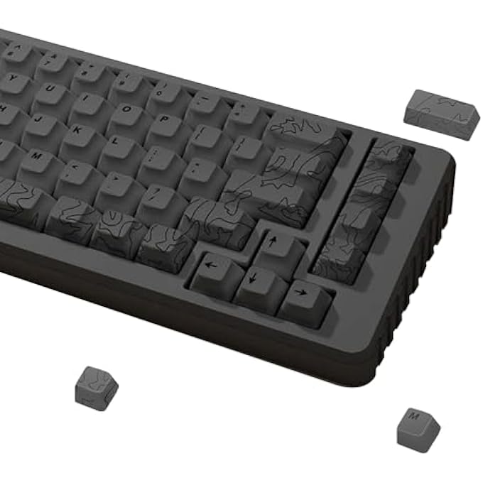 rayihni TOPO CANYON DYE SUB PBT KEYCAPS | 164 KEYCAP SET FOR MECHANICAL KEYBOARD | 1.7MM THICKNESS KEYS - ANSI & ISO SUPPORT KEYS | CHERRY PROFILE MX STYLE SWITCHES | 60%-100% LAYOUTS | GRAY - Image 1