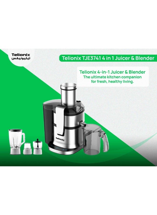 Telionix - Telionix Digital 4 in 1 Juicer & Blender, 1200W Electric Juicer with 5 Speed Control, 2.4L Capacity, Stainless Steel Design, I-Touch Screen, Perfect for Smoothies and Fresh Juices - Image 1