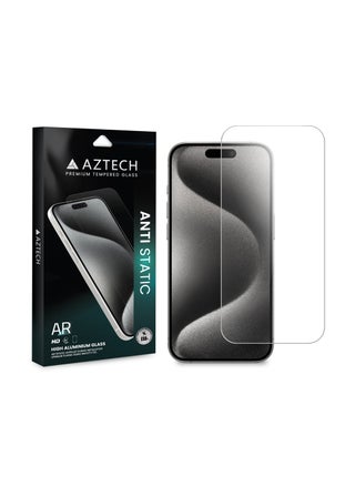 AZTECH Premium Clear Tempered Glass for iPhone 15, Anti Static,High Aluminium Glass, AR translucency process, Bare hand feel, Fingerprint, oil and stain resistance and Smooth touch, including free cleaning wipes for making it easy to clean and apply. - pzsku/ZEAA26CE1E59EB4633C1CZ/45/_/1731737730/3d9b0de4-a498-4c12-9aab-8a6fed1e1343