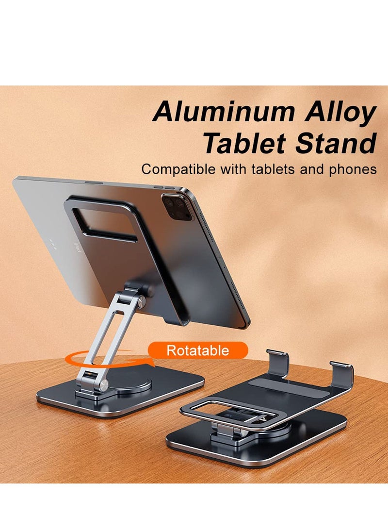 Excefore - Tablet Stand, Rotatable and Foldable ipad Stand, Update Tablet Stand Portable iPad Holder for Desk, Compatible with 4.7-12 Inch Tablets and Smartphones, Grey - Image 1